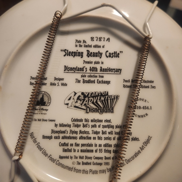 Bradford Exchange Blue Red Vintage Disneyland 40th Anniversary Collector Plate - Picture 2 of 3